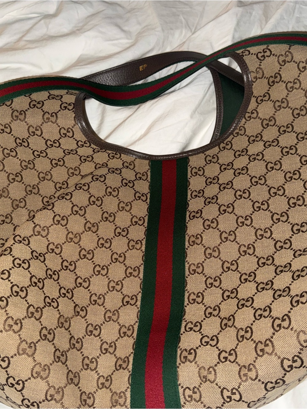 Gucci Brown Monogram Giglio tote-Large - Picture 8 of 16